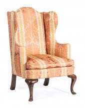 QUEEN ANNE MAHOGANY WINGCHAIRA