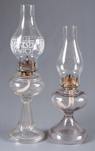 QUEEN ANNE OIL LAMP & OTHER, TWO