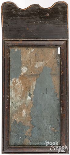 QUEEN ANNE PAINTED PINE MIRROR,