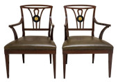 QUEEN ANNE REVIVAL ARMCHAIRS,