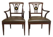 QUEEN ANNE REVIVAL ARMCHAIRS,