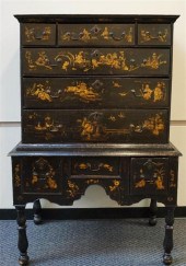 QUEEN ANNE STYLE BLACK JAPANNE