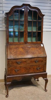 QUEEN ANNE STYLE BURLWOOD TWO-