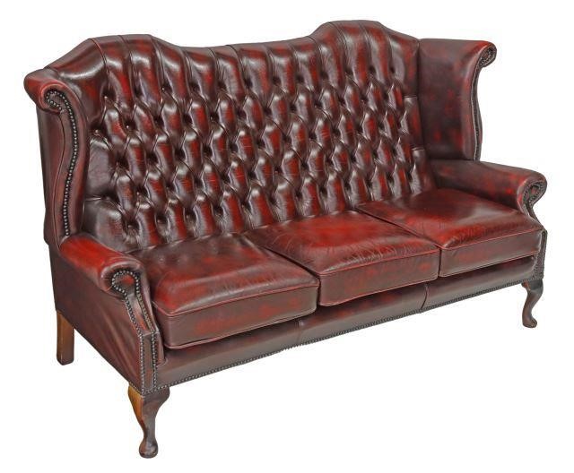 QUEEN ANNE STYLE BUTTONED LEATHER