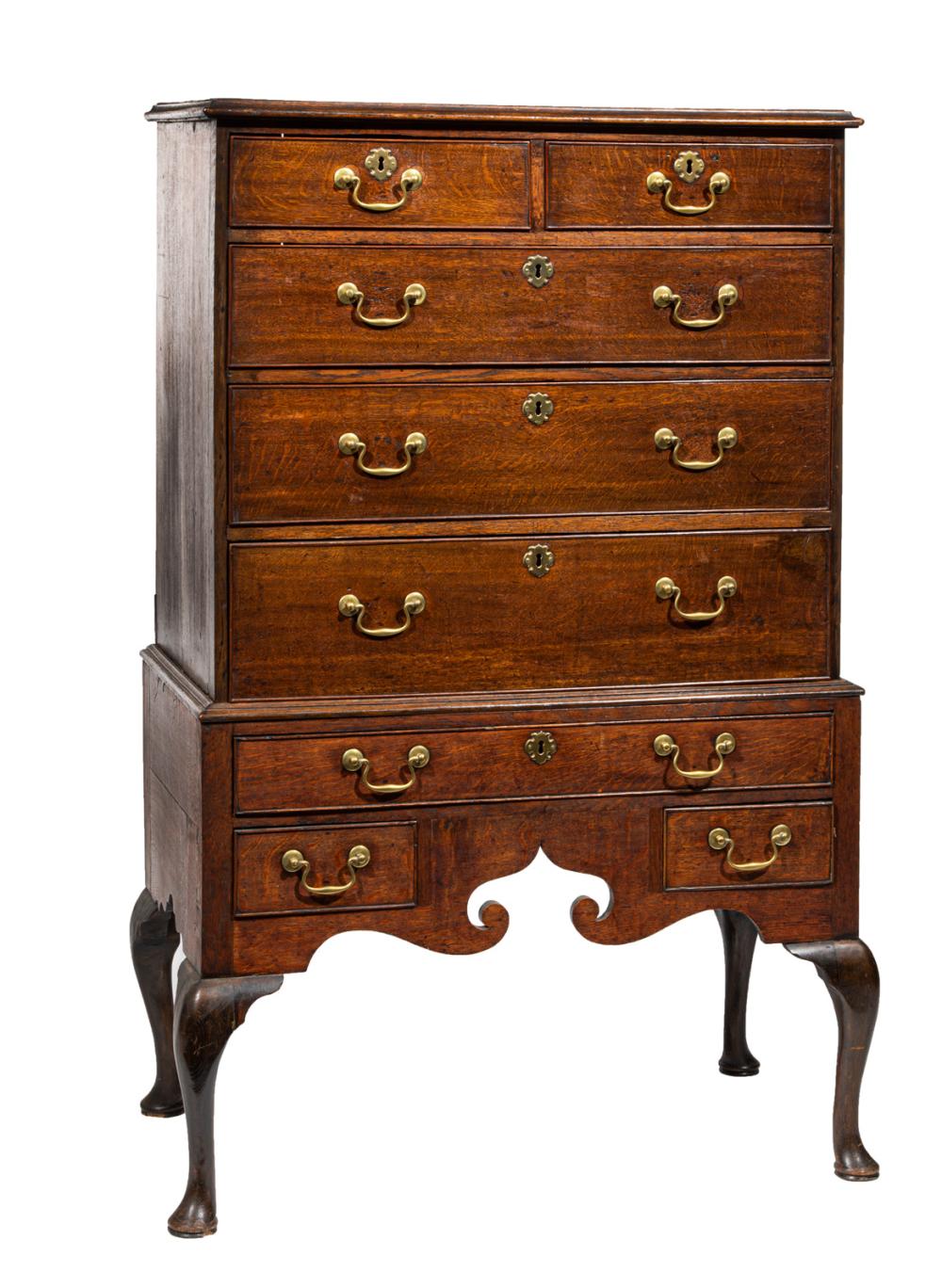 QUEEN ANNE-STYLE CARVED WALNUT