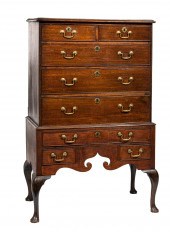 QUEEN ANNE-STYLE CARVED WALNUT