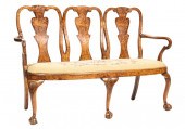 QUEEN ANNE-STYLE CARVED WALNUT