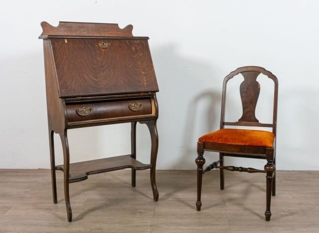 QUEEN ANNE STYLE DROP FRONT DESK