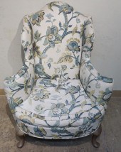 QUEEN ANNE STYLE FLORAL UPHOLS