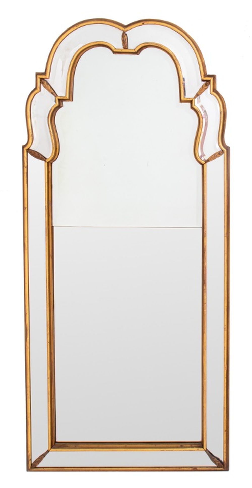 QUEEN ANNE STYLE GILT WOOD MIRROR