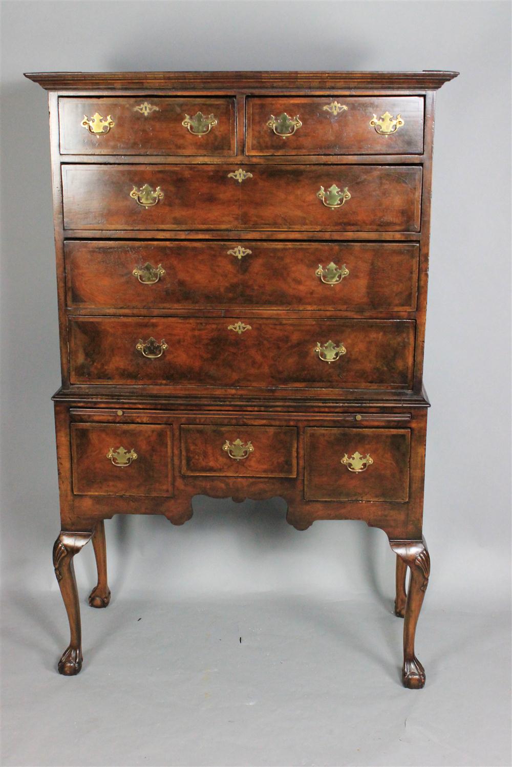 QUEEN ANNE STYLE INLAID WALNUT