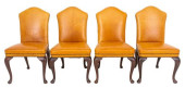 QUEEN ANNE STYLE LEATHER UPHOL