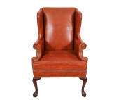 QUEEN ANNE STYLE LEATHER WING
