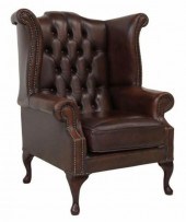 QUEEN ANNE STYLE LEATHER WINGB