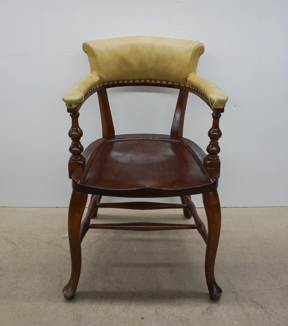 QUEEN ANNE STYLE MAHOGANY, BRASS