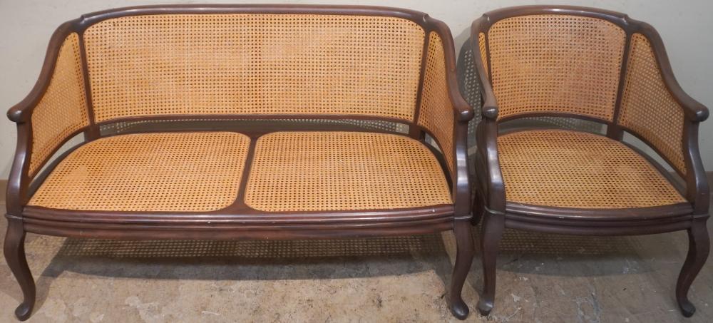 QUEEN ANNE STYLE MAHOGANY CANE SEAT