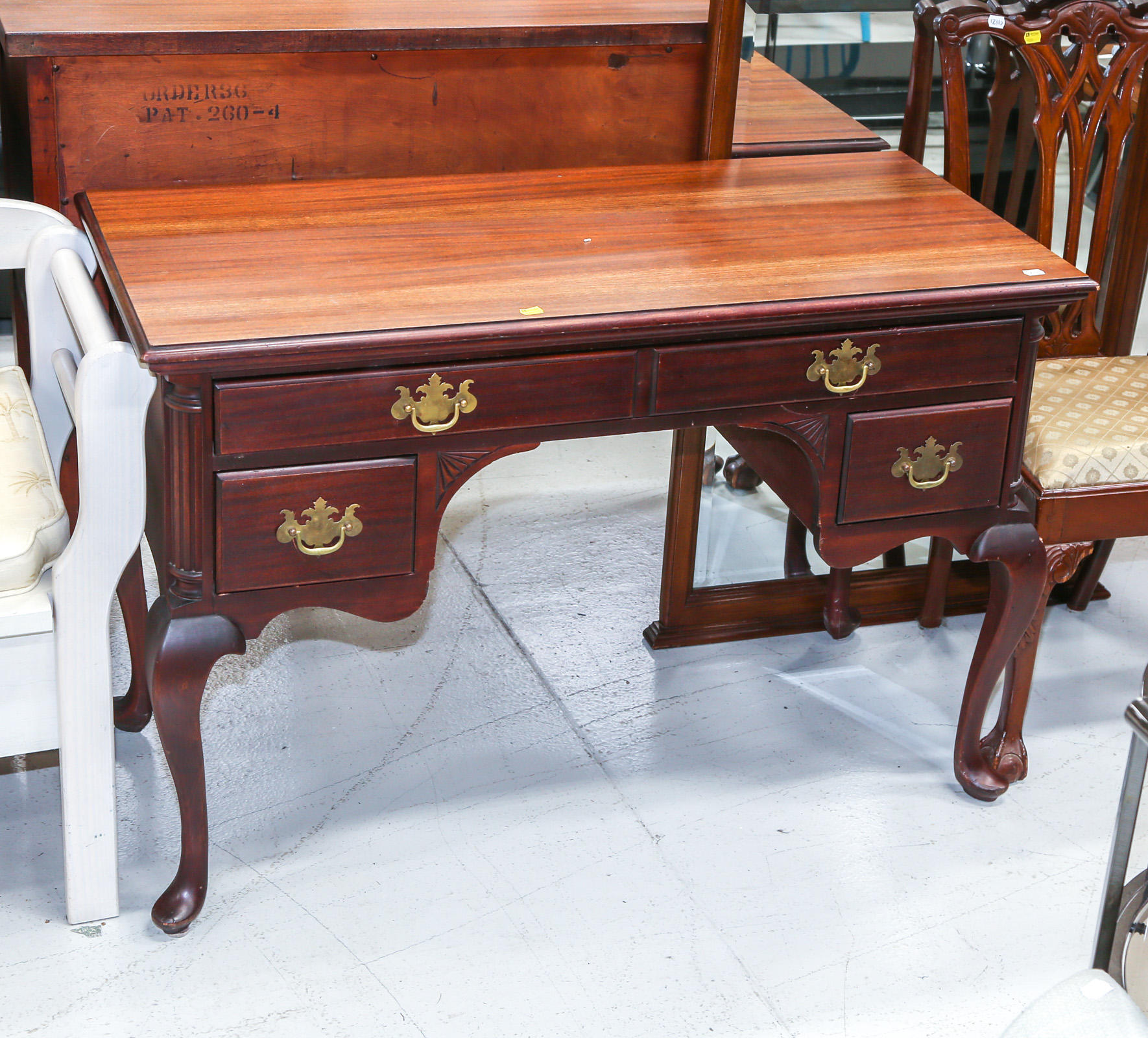 QUEEN ANNE STYLE MAHOGANY DESK