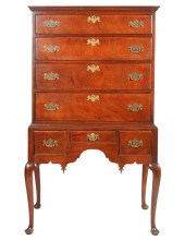 QUEEN ANNE-STYLE MAHOGANY FLAT