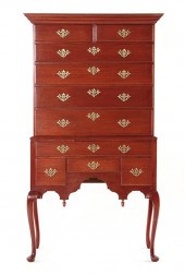Queen Anne style mahogany high