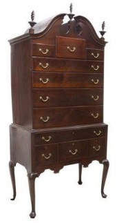 QUEEN ANNE STYLE MAHOGANY HIGH