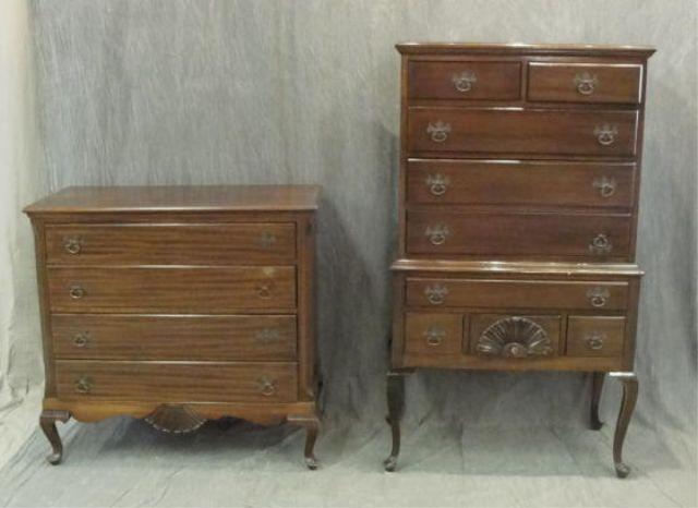Queen Anne Style Mahogany Highboy &