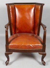 QUEEN ANNE STYLE MAHOGANY LIBR