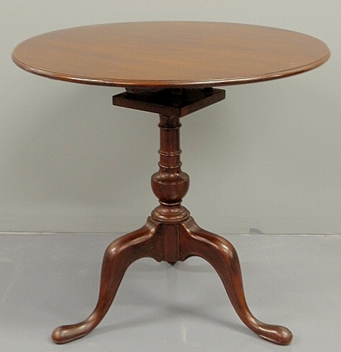 Queen Anne style mahogany tea