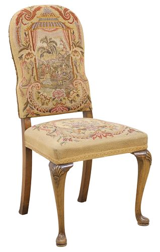 QUEEN ANNE STYLE NEEDLEWORK SIDE