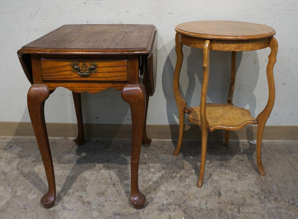 QUEEN ANNE STYLE OAK DROP-LEAF SIDE