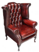 QUEEN ANNE STYLE OXBLOOD LEATH