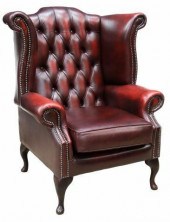 QUEEN ANNE STYLE OXBLOOD LEATH