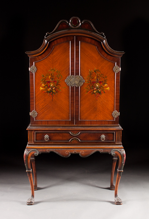 Queen Anne style painted rosewood