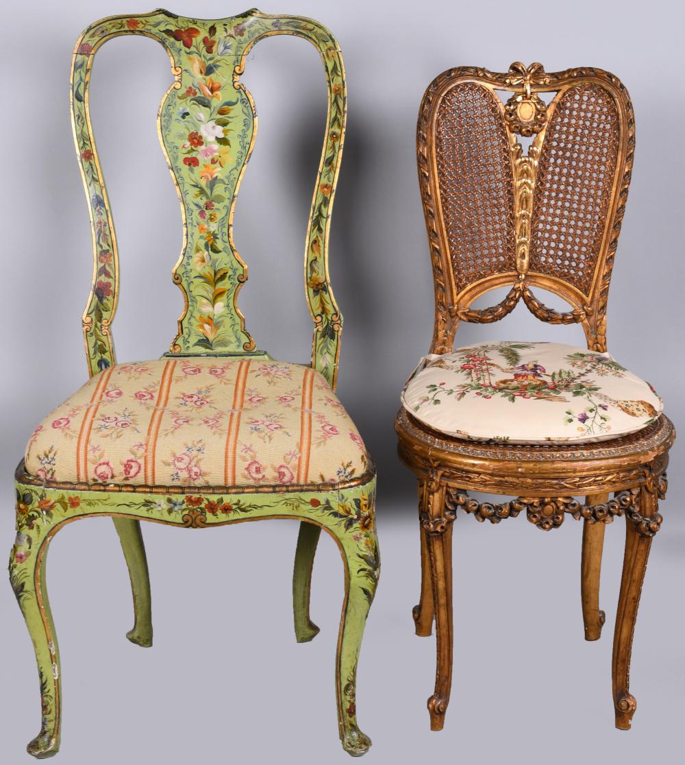 QUEEN ANNE STYLE PAINTED SIDE CHAIR