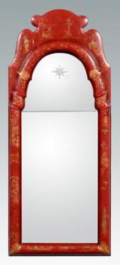 Queen Anne style red japanned