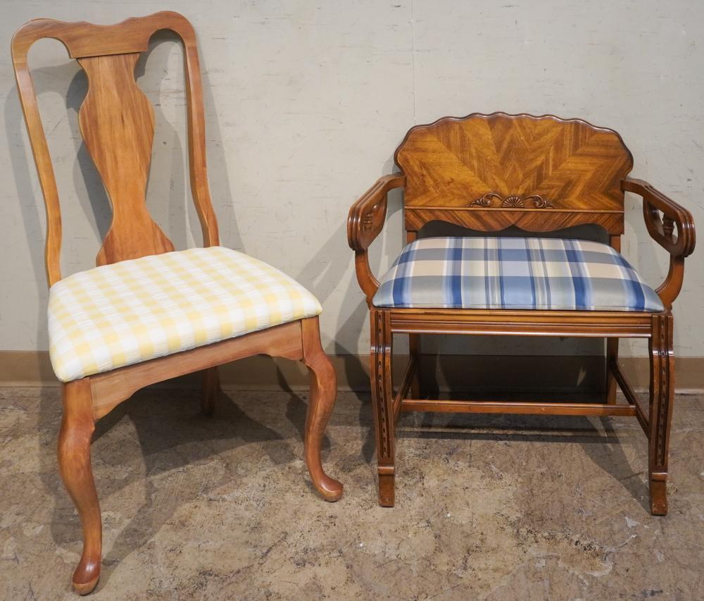 QUEEN ANNE STYLE SIDE CHAIR AND A