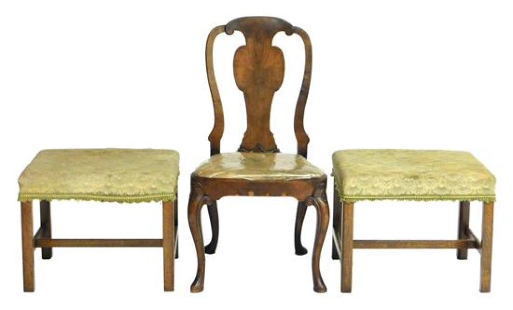 QUEEN ANNE STYLE SIDE CHAIR AND TWO