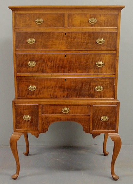 Queen Anne style tiger maple