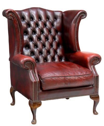 QUEEN ANNE STYLE TUFTED LEATHER