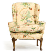 QUEEN ANNE STYLE UPHOLSTERED E