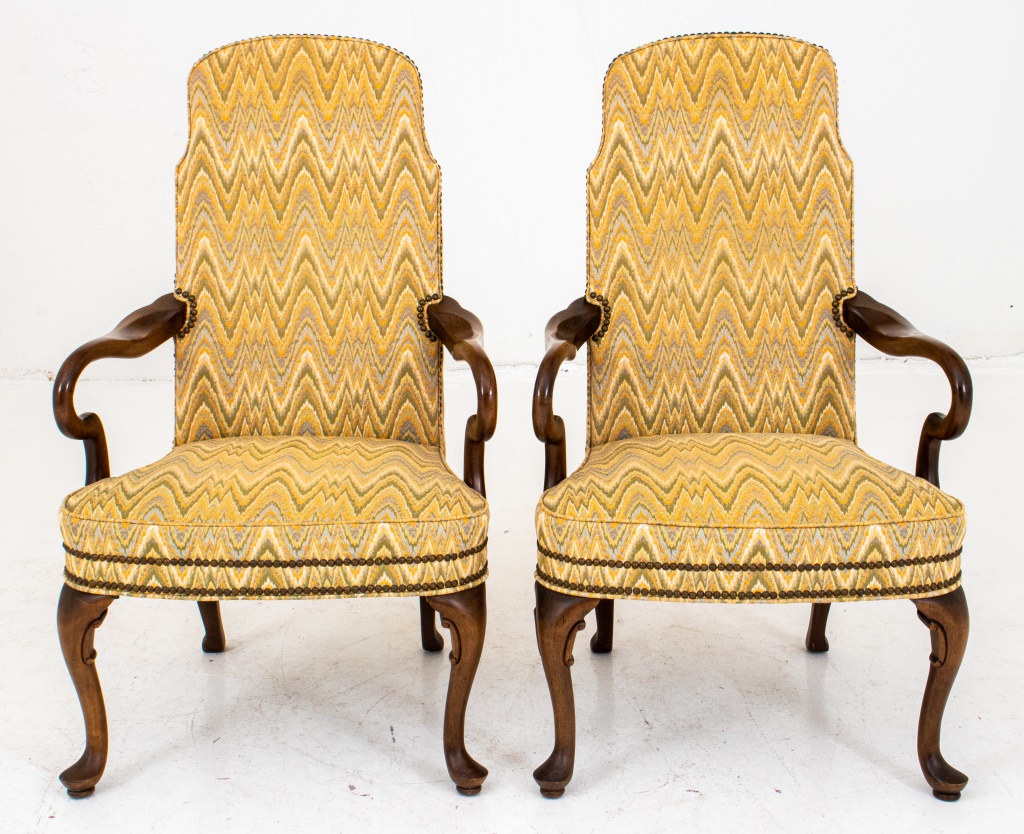 QUEEN ANNE STYLE UPHOLSTERED OPEN