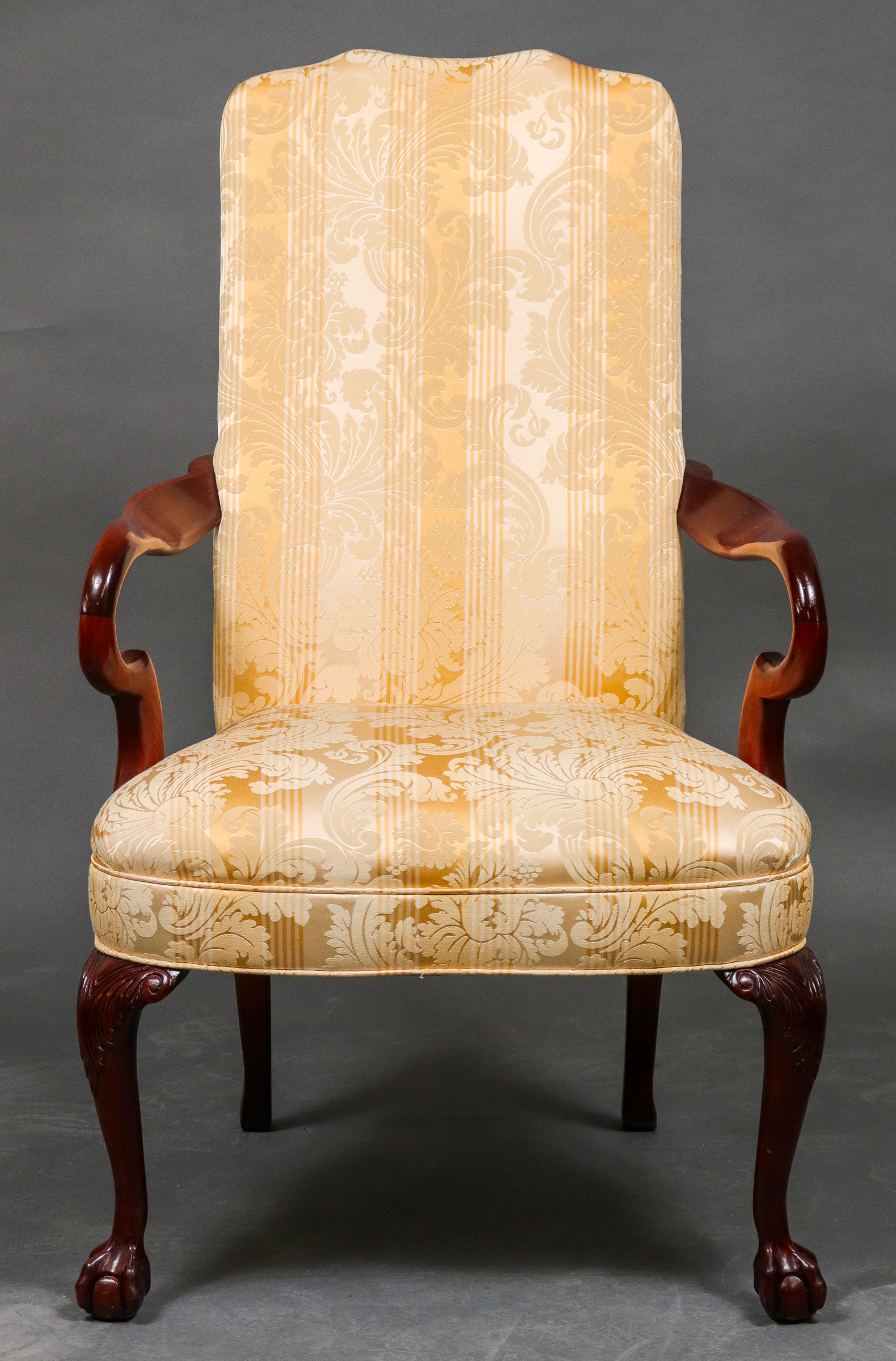 QUEEN ANNE STYLE UPHOLSTERED OPEN