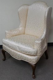 QUEEN ANNE STYLE UPHOLSTERED W