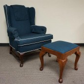 QUEEN ANNE STYLE UPHOLSTERED W