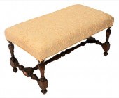QUEEN ANNE STYLE WALNUT BENCH,