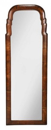 QUEEN ANNE STYLE WALNUT BEVELE