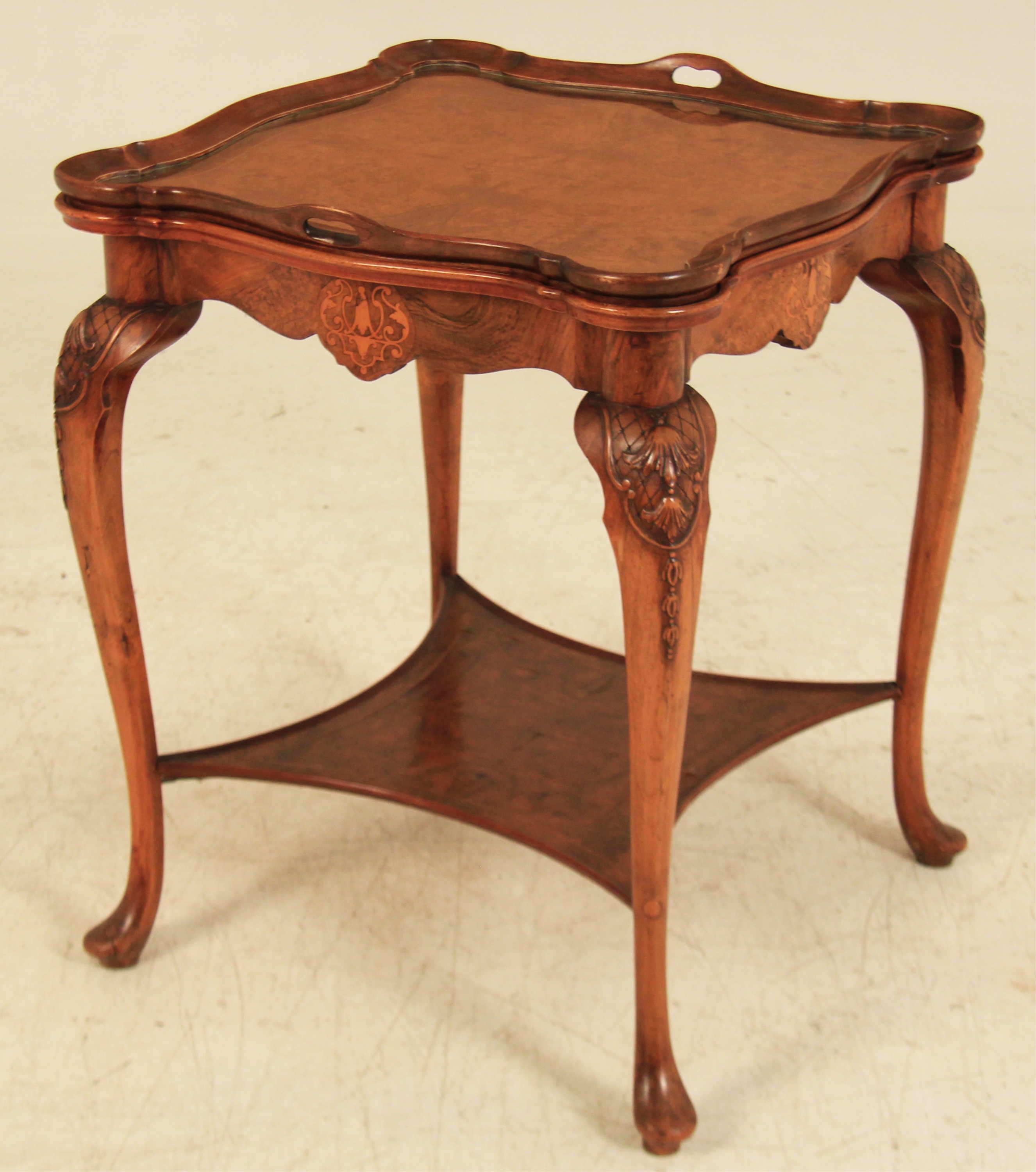 QUEEN ANNE STYLE WALNUT LIFT TOP
