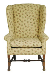QUEEN ANNE STYLE WING CHAIR, A