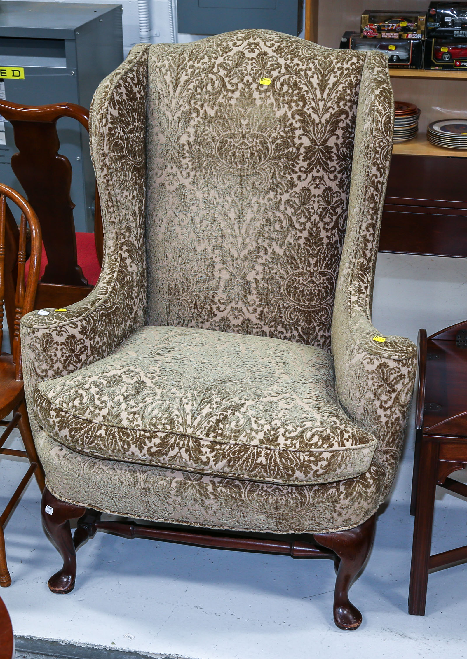 QUEEN ANNE STYLE WING CHAIR 20th