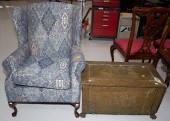 QUEEN ANNE STYLE WING CHAIR &