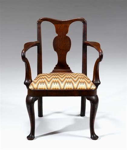 Queen Anne walnut armchair   
